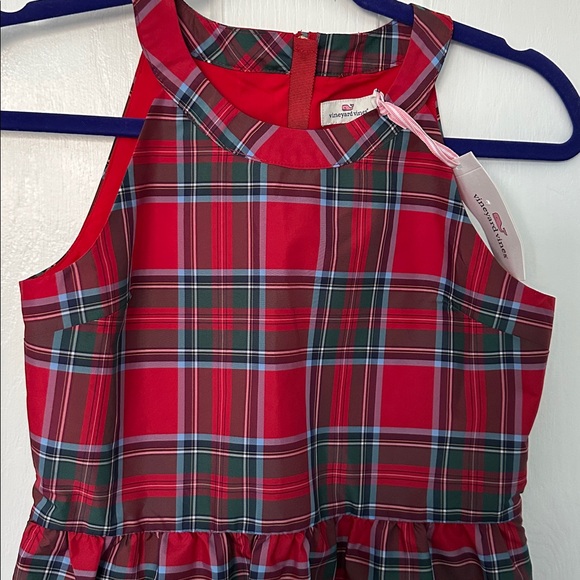 Vineyard Vines Red and Green Plaid Kids Dress - Picture 2 of 4